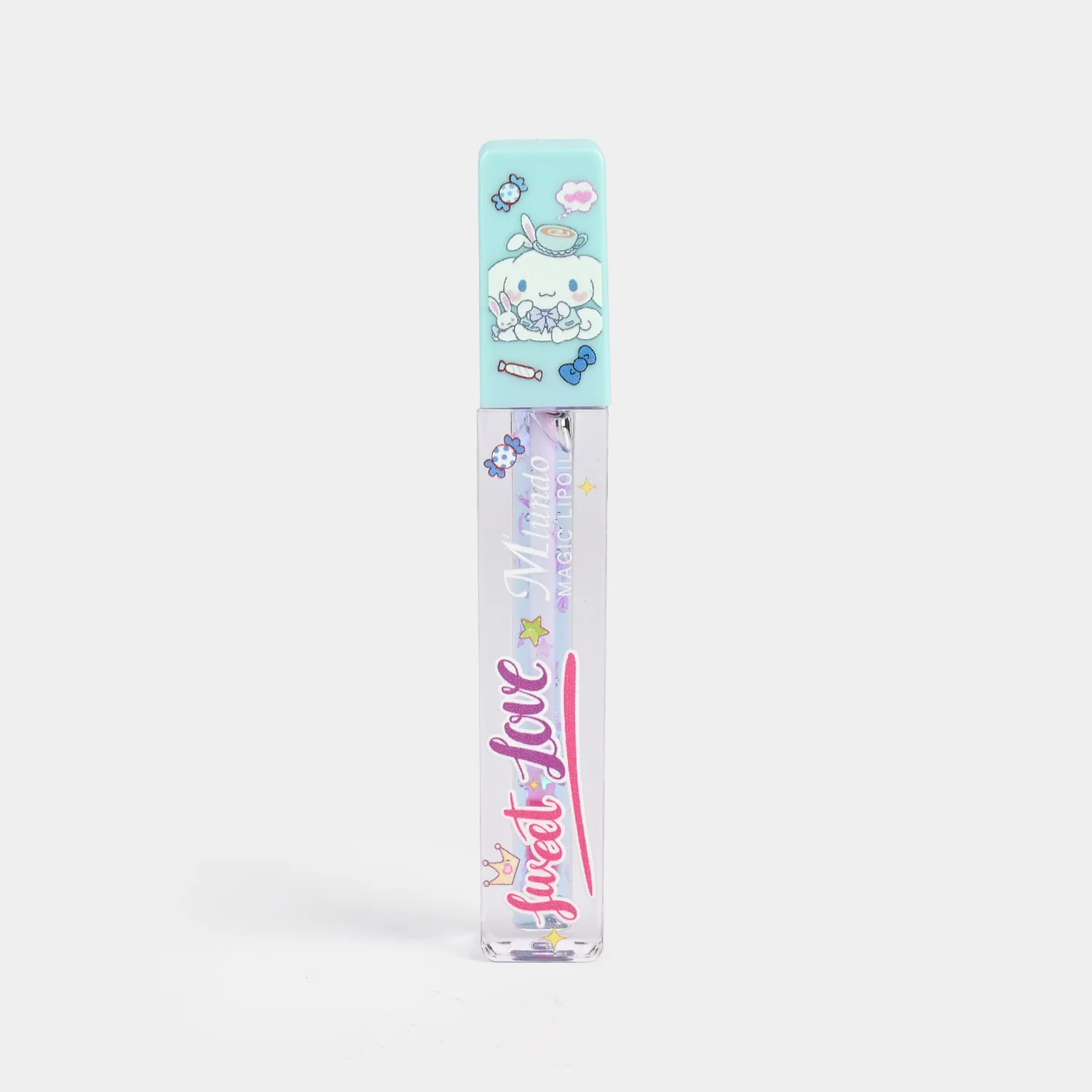 Mint Magic Lip Gloss open view - clear sparkly gloss with wand applicator