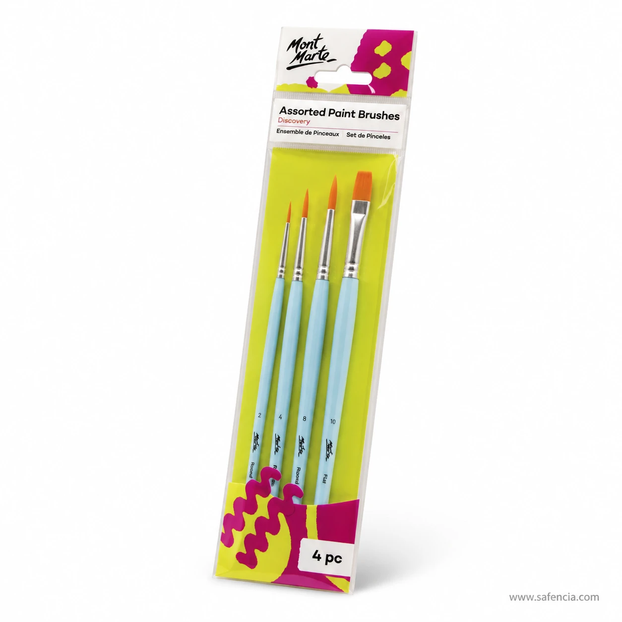Mont Marte Discovery brush set photographed at an angle