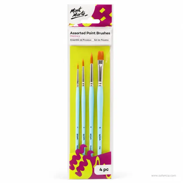 Mont Marte Discovery Assorted Paint Brushes Set of 4