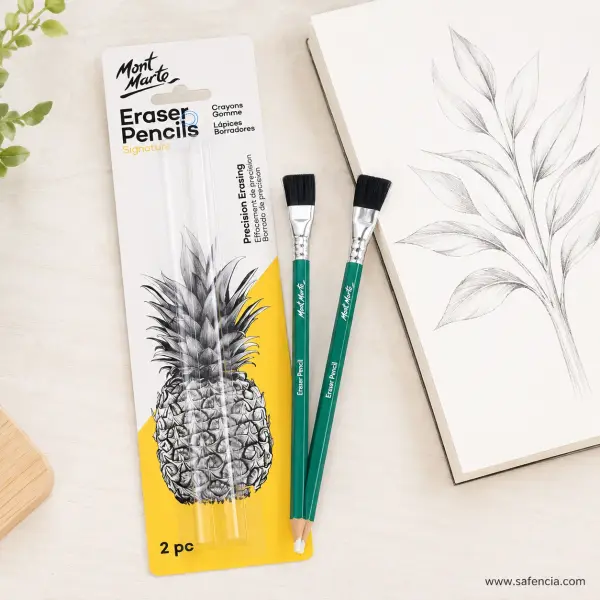 Mont Marte Eraser Pencils with Brush – Pack of 2