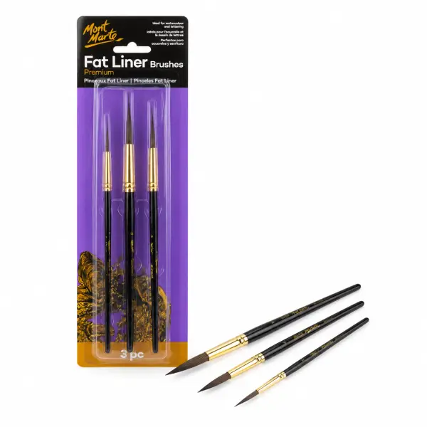 Mont Marte Premium Fat Liner Brush Set of 3