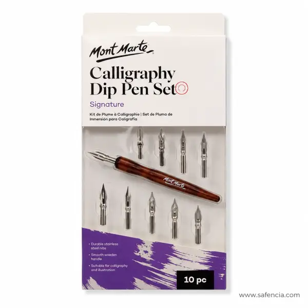 Mont Marte Signature Calligraphy Dip Pen Set — 10 Pieces