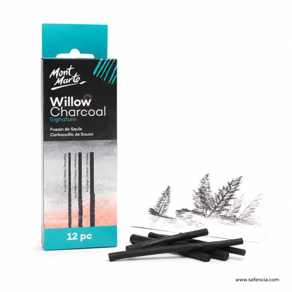 Mont Marte Signature Willow Charcoal — 12 Pieces