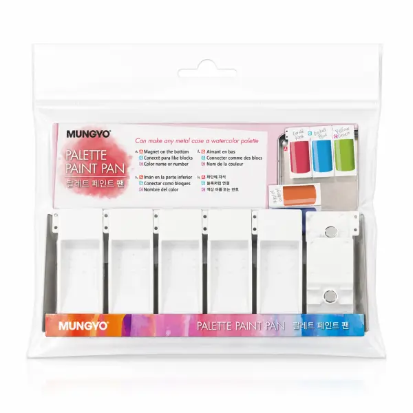 Mungyo Palette Paint Pan Pack of 6 with Magnetic Base