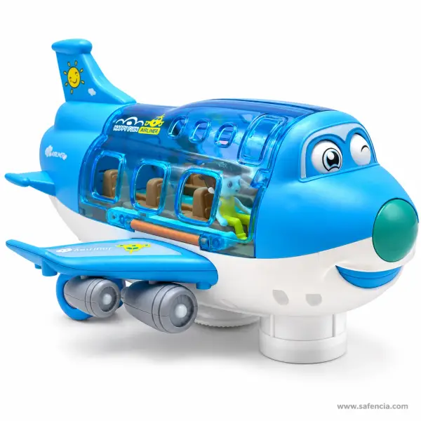 Musical Aeroplane Toy with See-Through Passenger Cabin