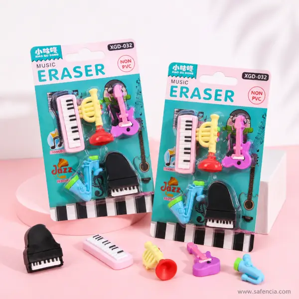 Musical Instrument Erasers – 1 Assorted Pack