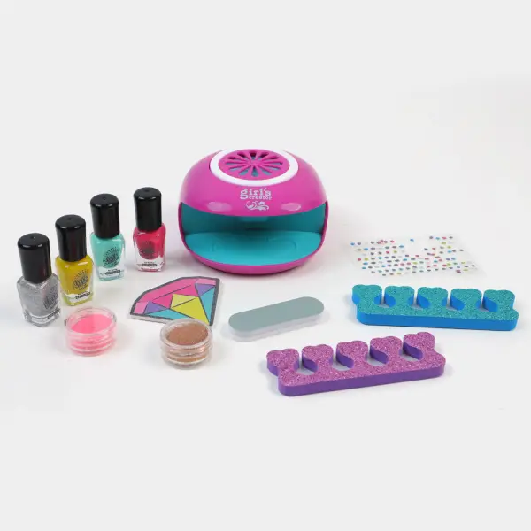 Deluxe Nail Art Studio Set with Dryer for Girls