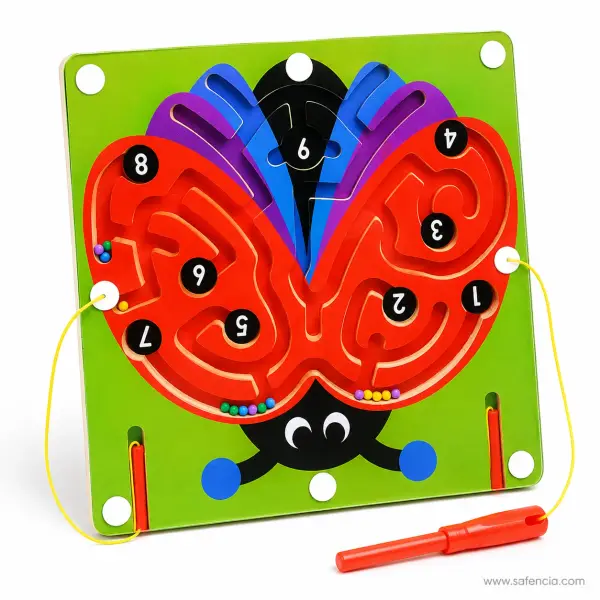 Butterfly Magnetic Maze Board with Numbers 1 to 9 (Two Magnetic Pens)