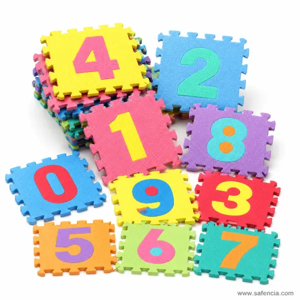 EVA Puzzle Foaming Mat Numbers 0 To 9 (5 Pcs Interlocking Tiles)