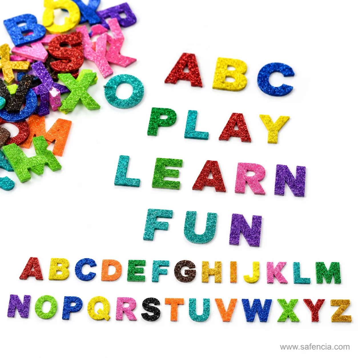 Glitter foam letters hands-on play