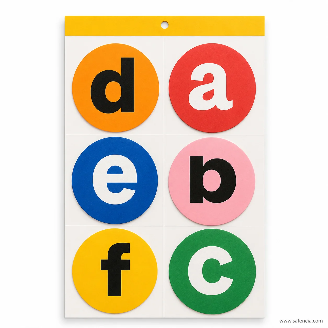 Uppercase letters pop out detail