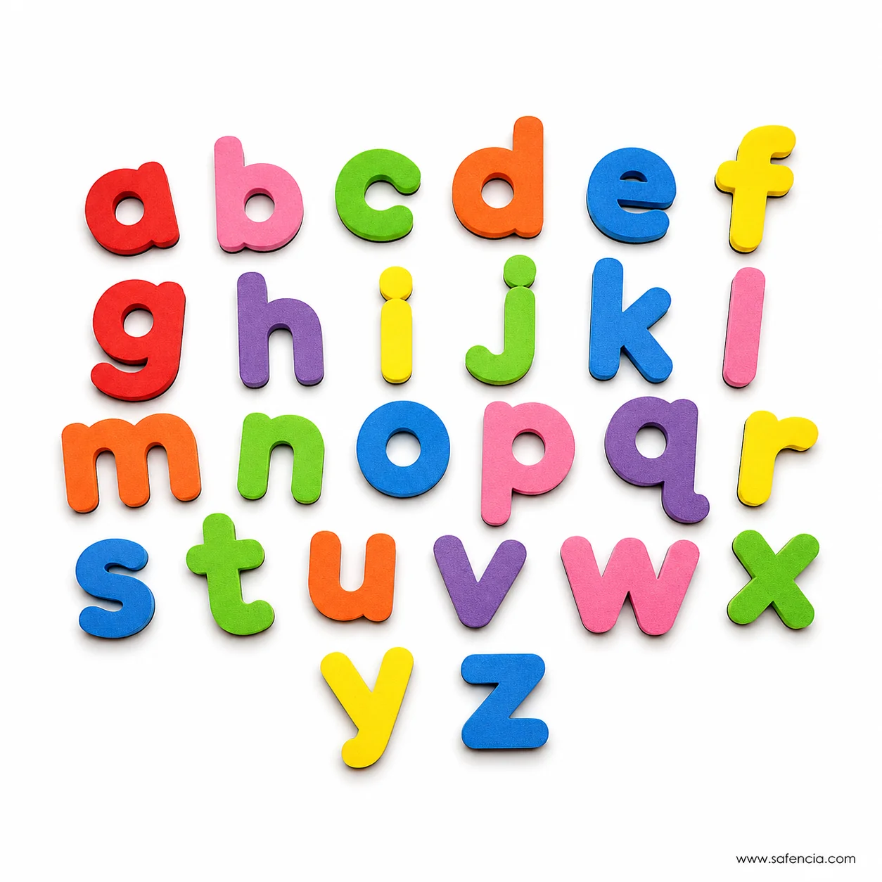 Soft foam numbers arranged for counting