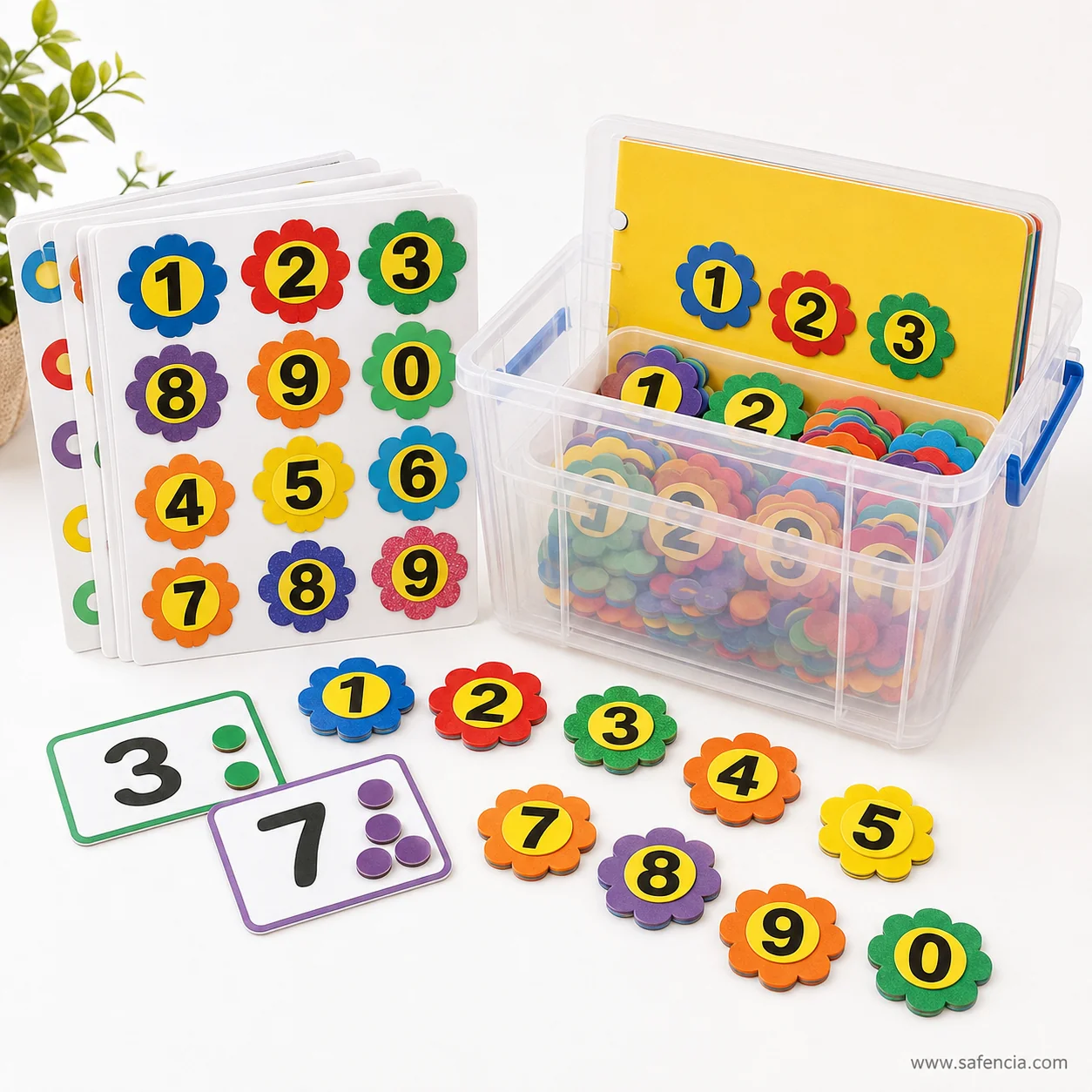 Sorting foam flower numbers play