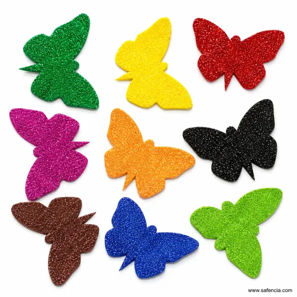 Foaming Glitter Butterfly Large Stickers Sheet (Self-Adhesive 3D Butterflies)