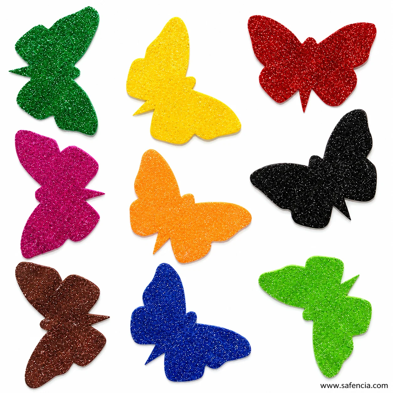 3D glitter butterfly cutouts detail