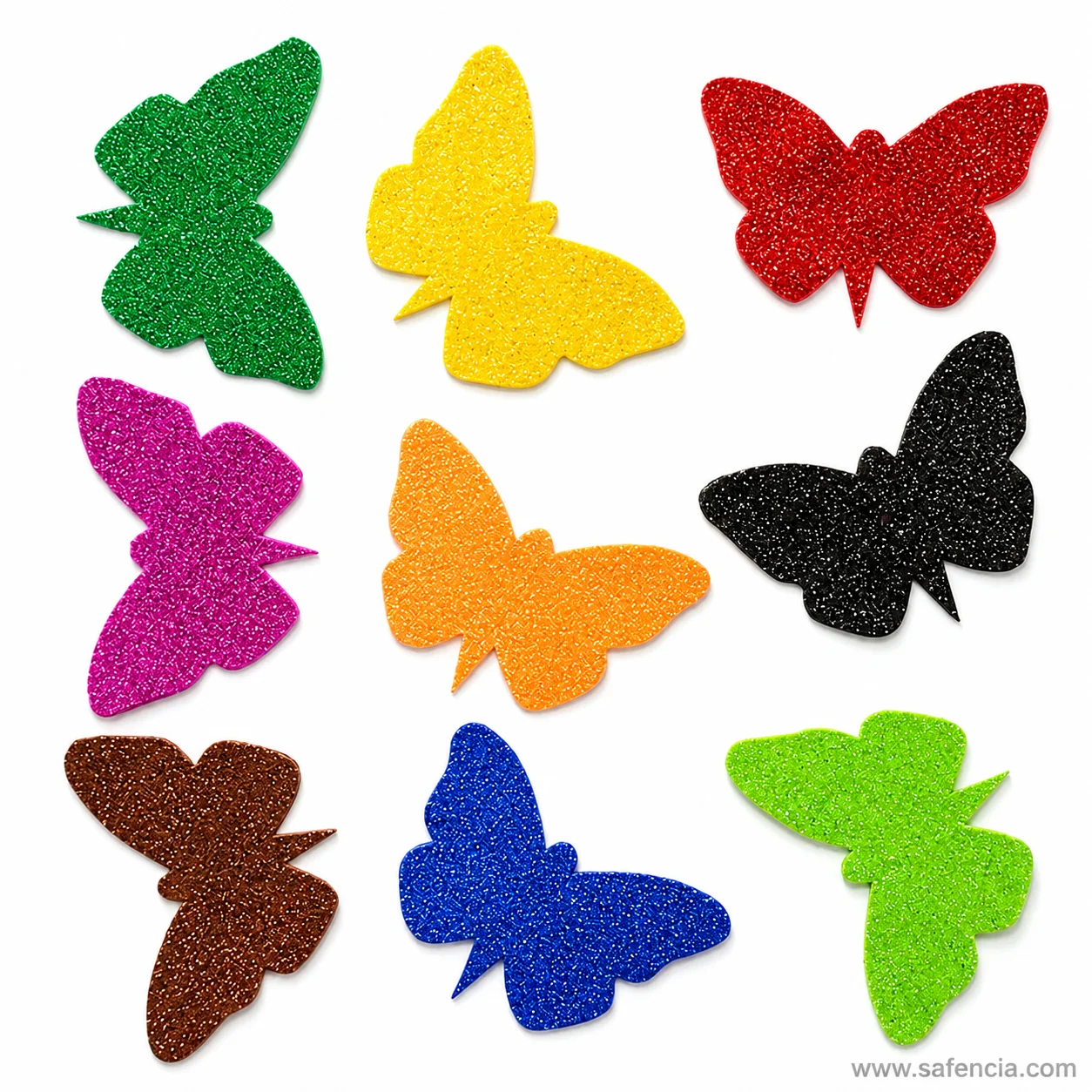Glitter butterfly stickers grid