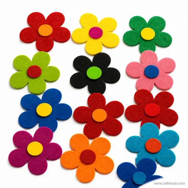 Foaming Glitter Flower Stickers Sheet (Self-Adhesive 3D Floral Shapes)