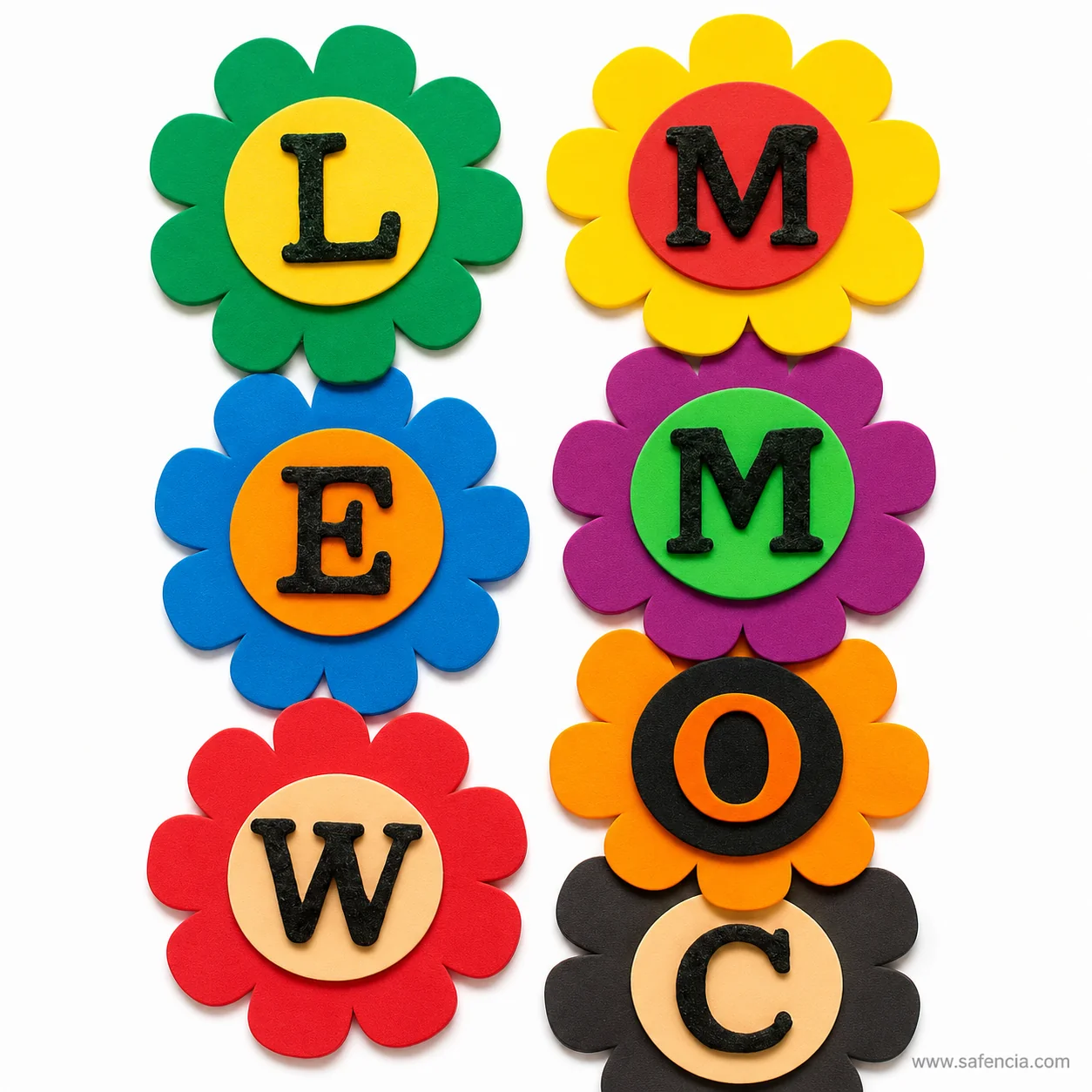Glitter flower alphabet letters detail