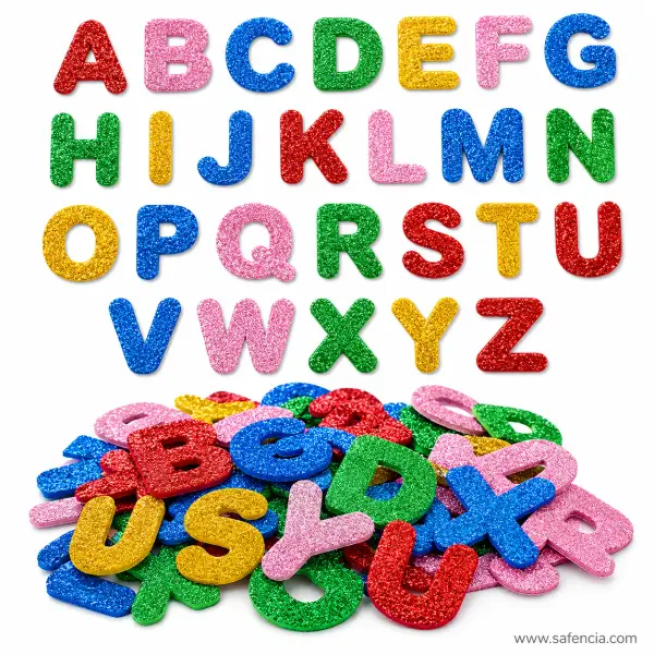 Foaming Glitter Small a.b.c Lowercase Alphabet Sticker Sheet