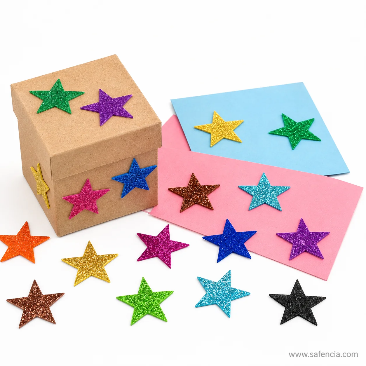 Glitter stars reward chart display