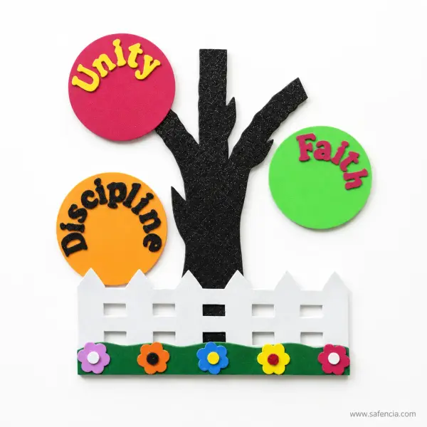 Foaming Glitter 'Unity, Faith, Discipline' Tree National Motto Foam Set