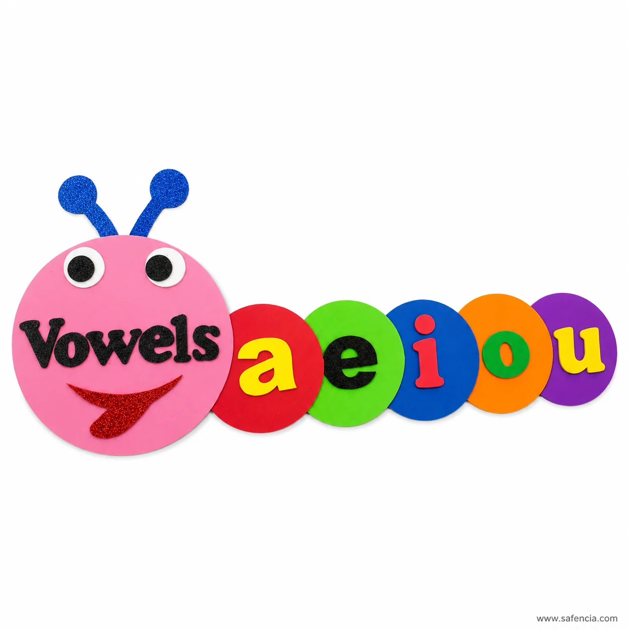 Phonics word building with vowels layout