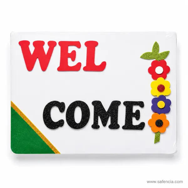 Foaming Glitter 'WELCOME' Small Banner Set (Door & Study Room Display)