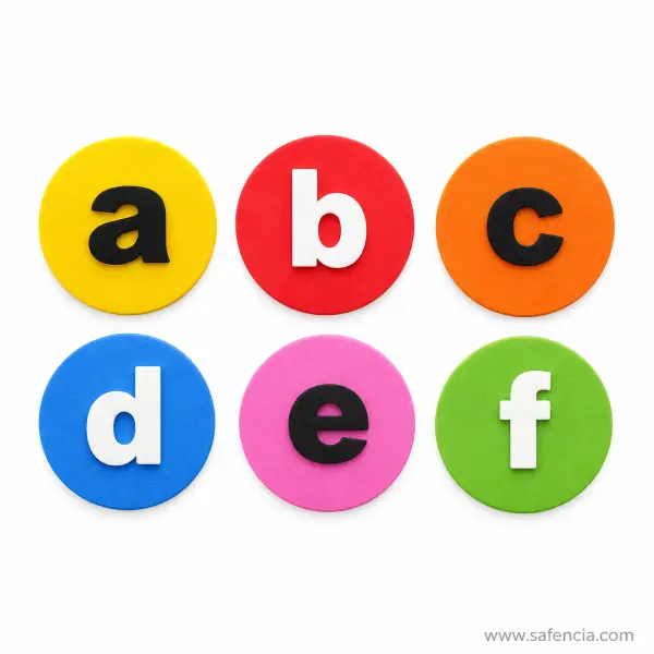 Foaming Small a-b-c Circle Shape Lowercase Letters (Early Phonics Learning Discs)