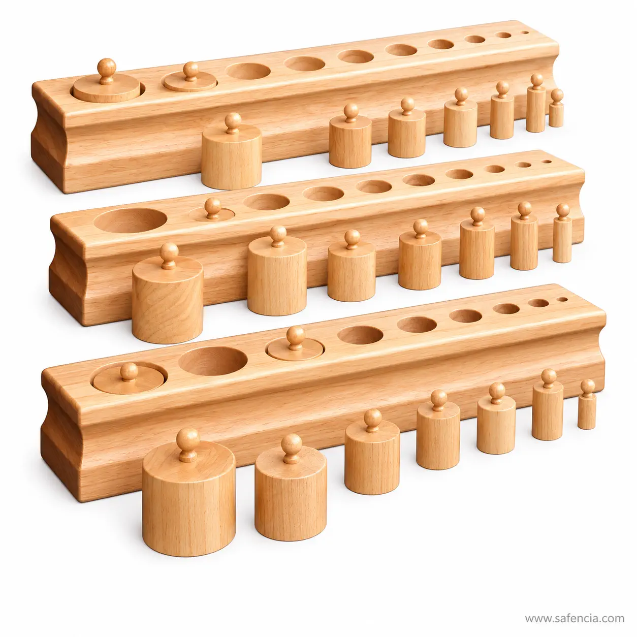 Close-up of precision drilled cylinder wells and knobs