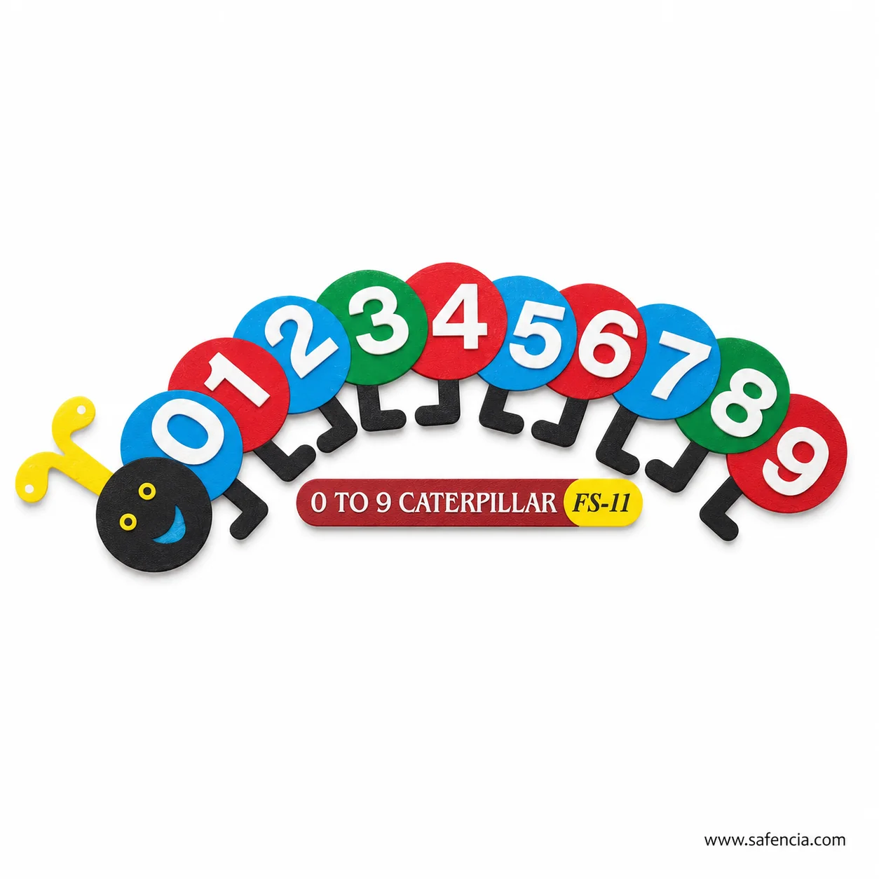 Numbers caterpillar foam set with the red banner and the FS-11 model code in view