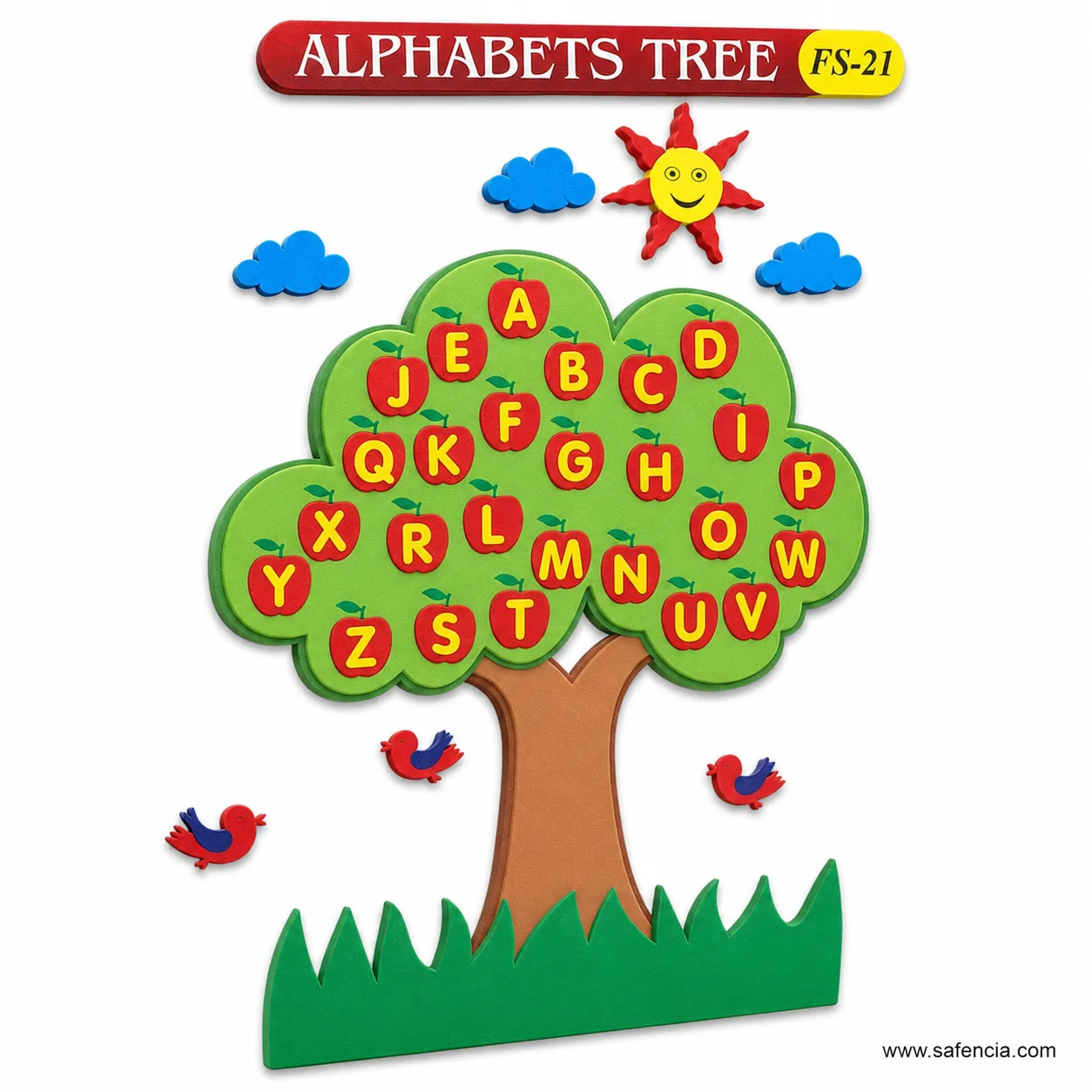 Alphabets tree foam set with its red banner and the FS-21 model code in view