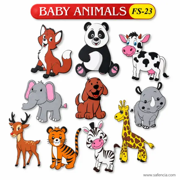 Baby Animals Foam Wall Set (FS-23, Ten Animal Cut-Outs)