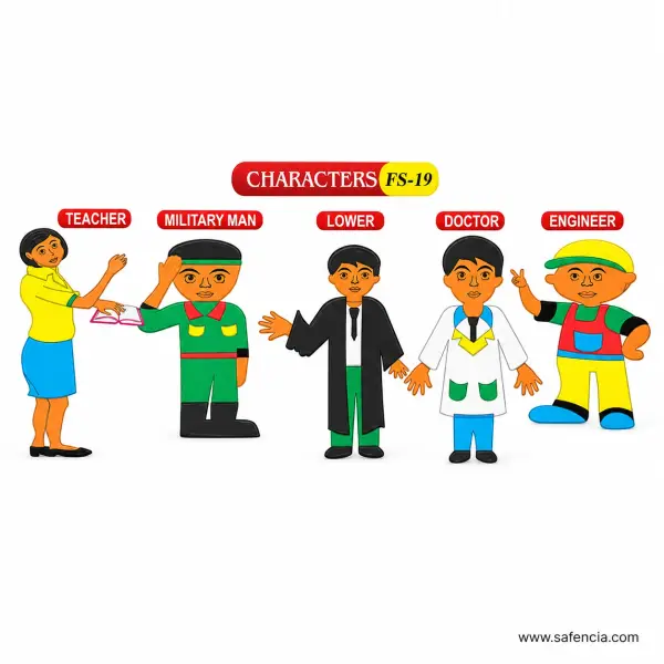 Characters Foam Wall Set (FS-19, Five Occupation Figures)