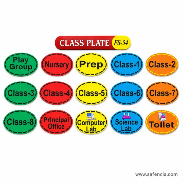 Class Plate Foam Door Signs (FS-54, 15 Plates for a Whole School)