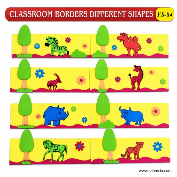 Classroom Borders Foam Strips (FS-84, Eight Animal Strips)