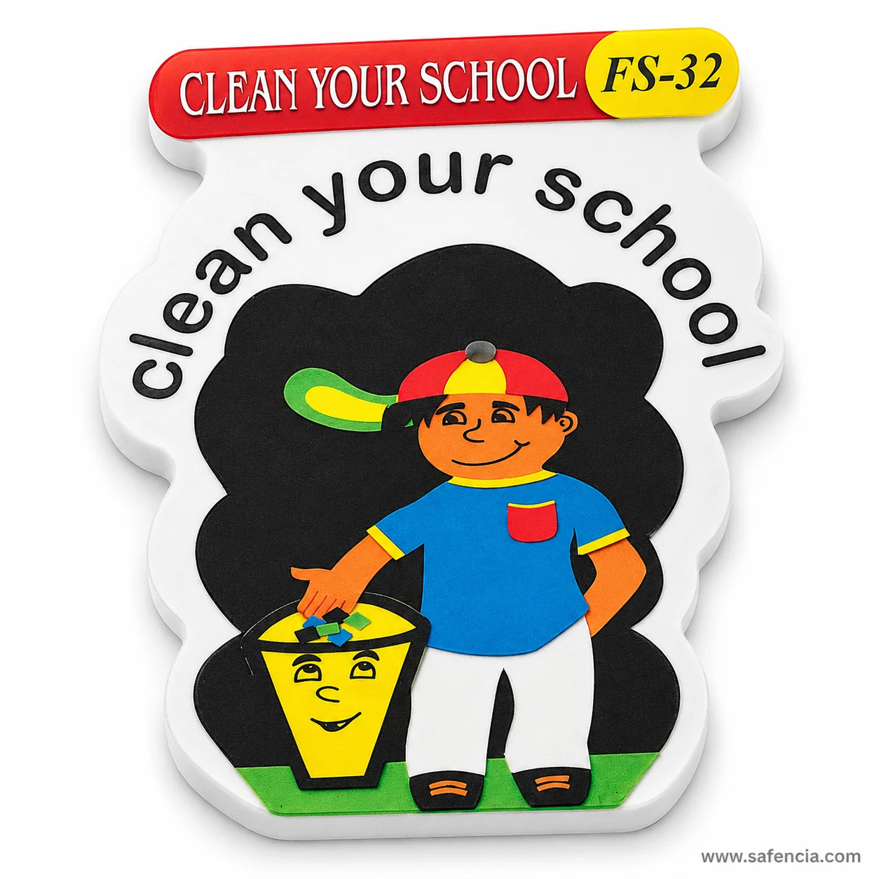 Clean your school foam cut-out with the red banner and the FS-32 model code in view