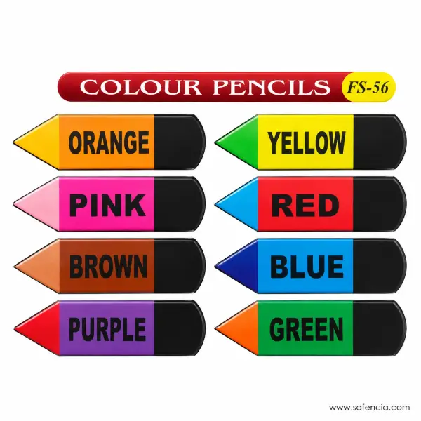 Colour Pencils Foam Wall Set (FS-56, Eight Named Colours)