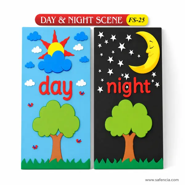 Day and Night Scene Foam Wall Chart (FS-25, Two Tall Panels)