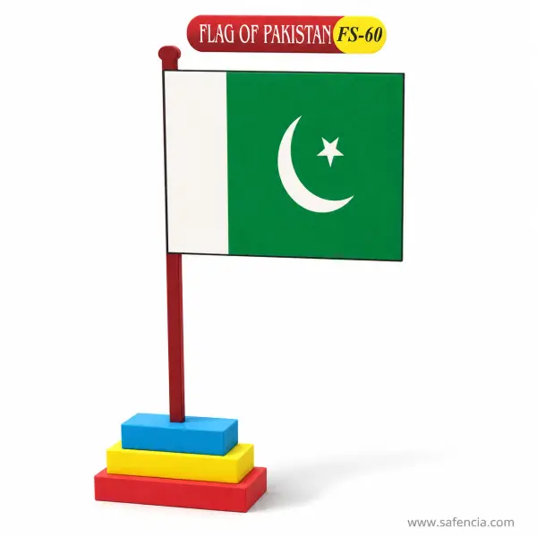 Flag of Pakistan Foam Wall Cut-Out (FS-60, Flag on a Stepped Base)