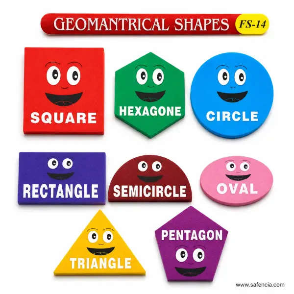 Geometrical Shapes Foam Wall Set (FS-14, Eight Named Shapes)