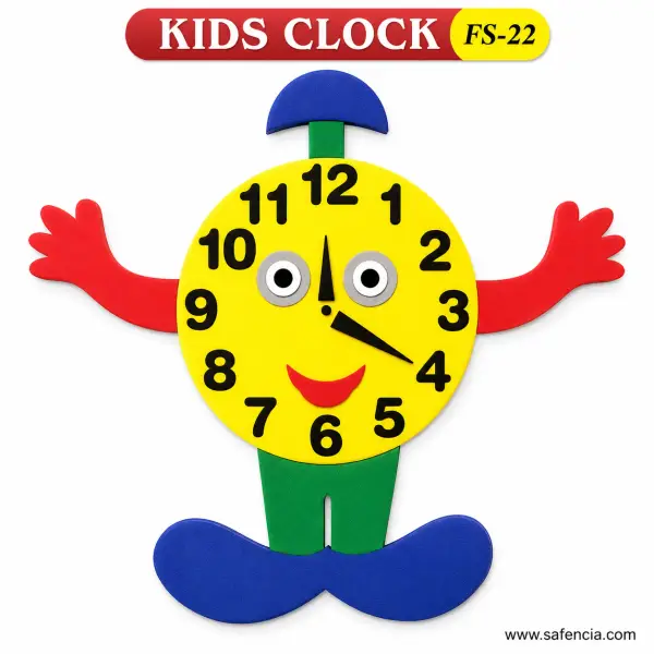 Kids Clock Foam Wall Cut-Out (FS-22, Clock Face Character 1 to 12)