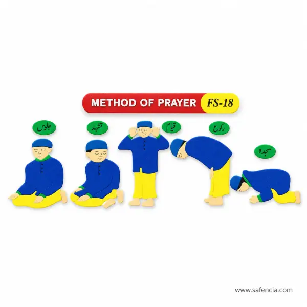 Method of Prayer Foam Wall Set (FS-18, Five Namaz Positions)