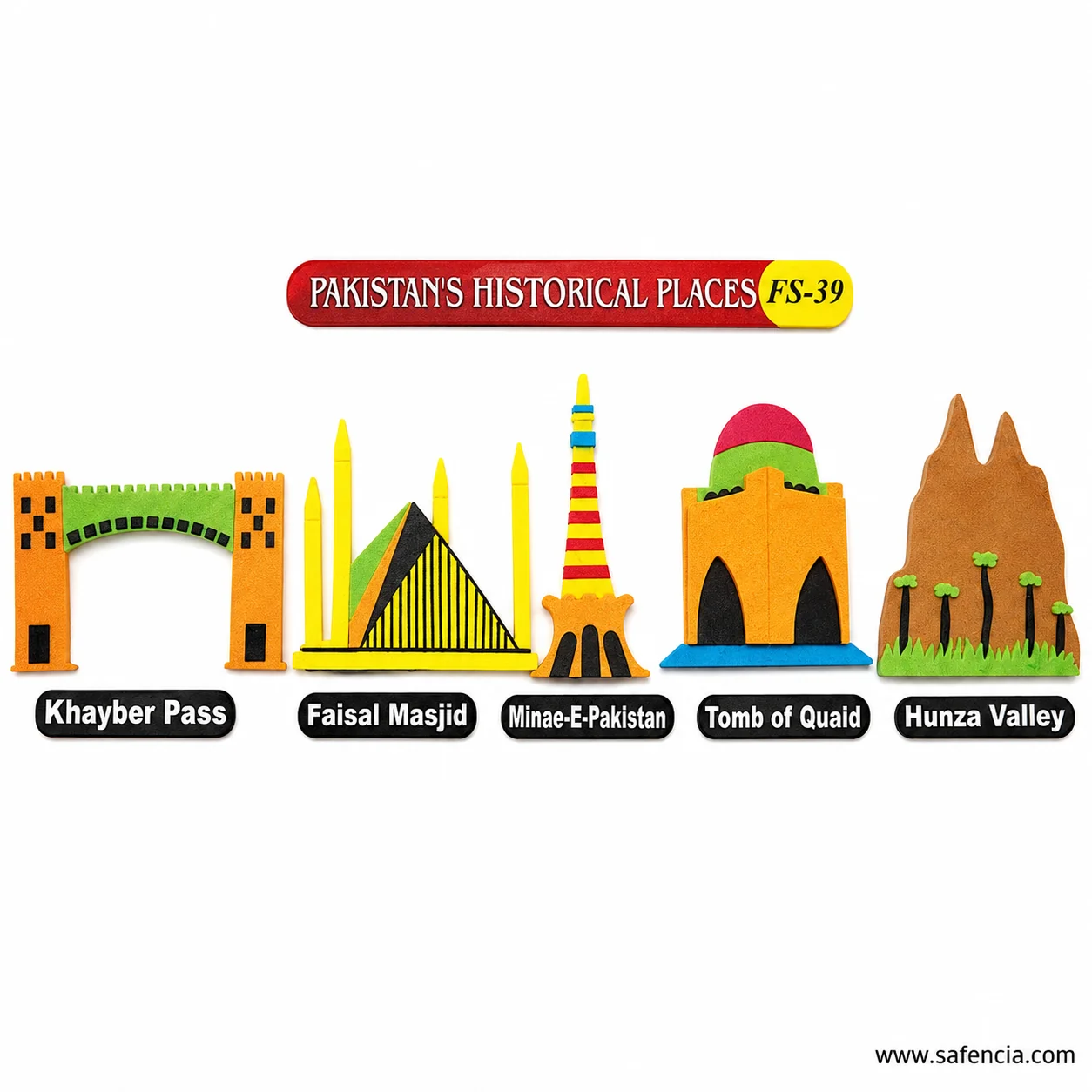 Pakistan's Historical Places foam set with the red banner and the FS-39 model code in view