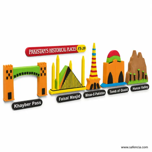 Pakistan's Historical Places Foam Wall Set (FS-39, Five Landmarks)