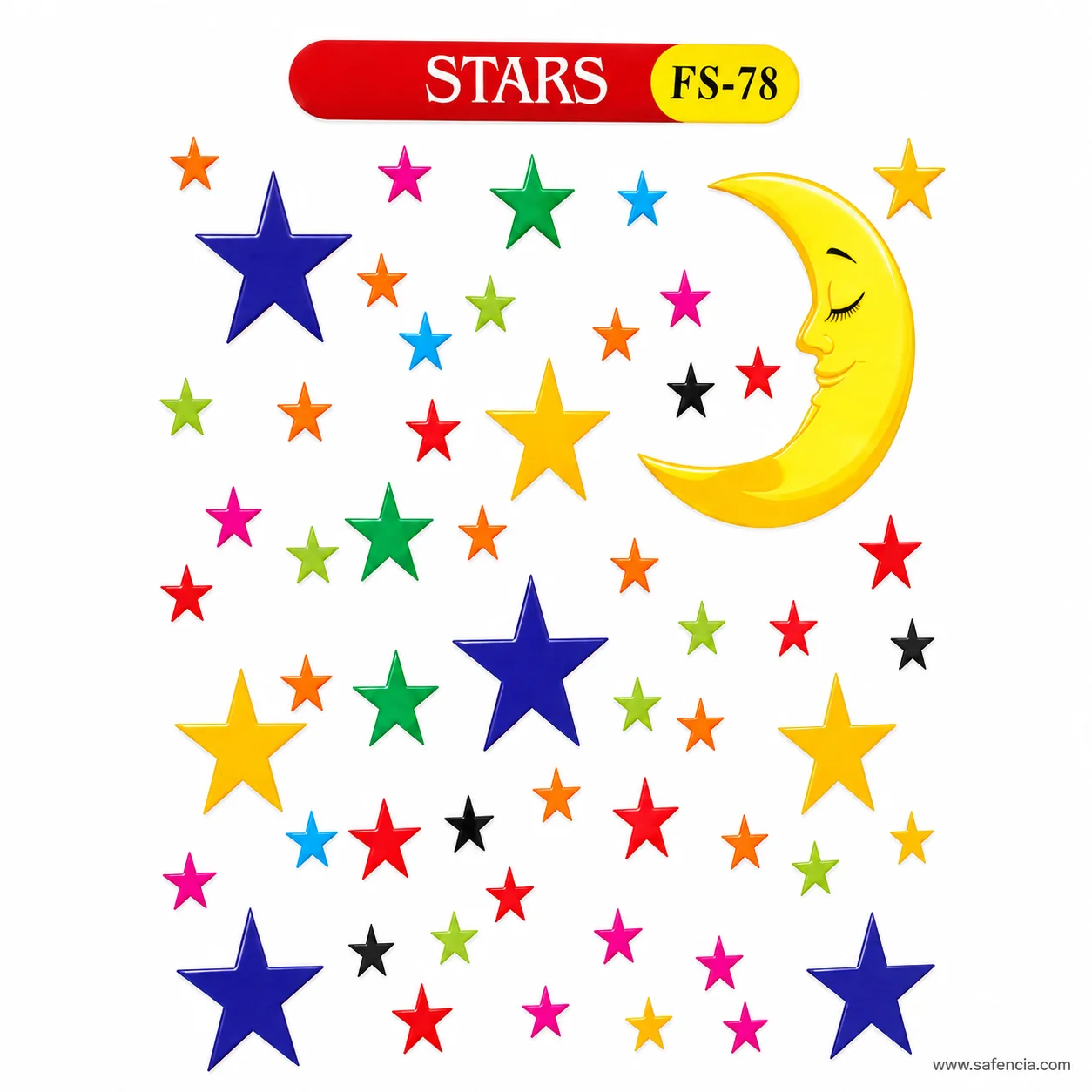 Angled view of the foam star cut-outs showing the thickness of each cut piece
