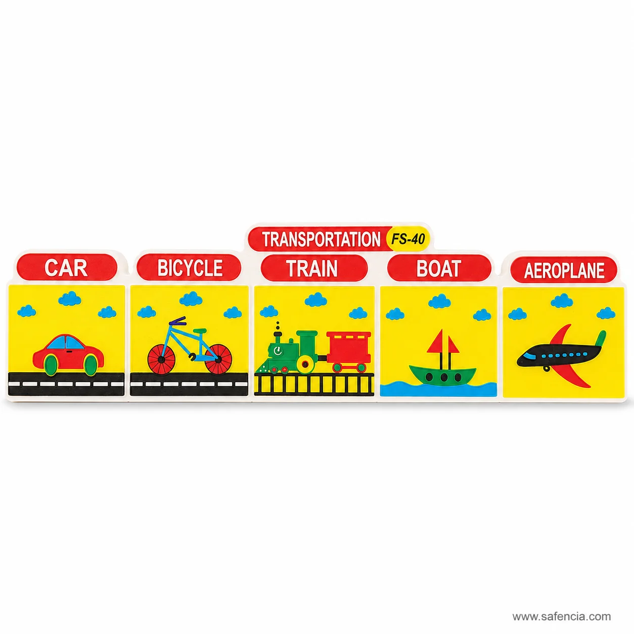 Transportation foam wall set with its red banner and the FS-40 model code in view