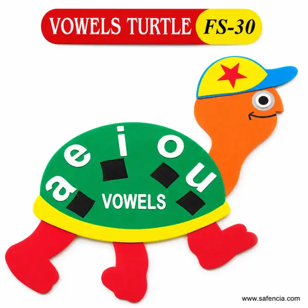 Vowels Turtle Foam Wall Cut-Out (FS-30, a e i o u on the Shell)