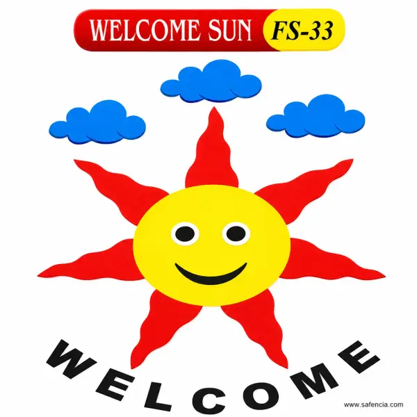 Welcome Sun Foam Wall Set (FS-33, Sun, Clouds and Raised Letters)