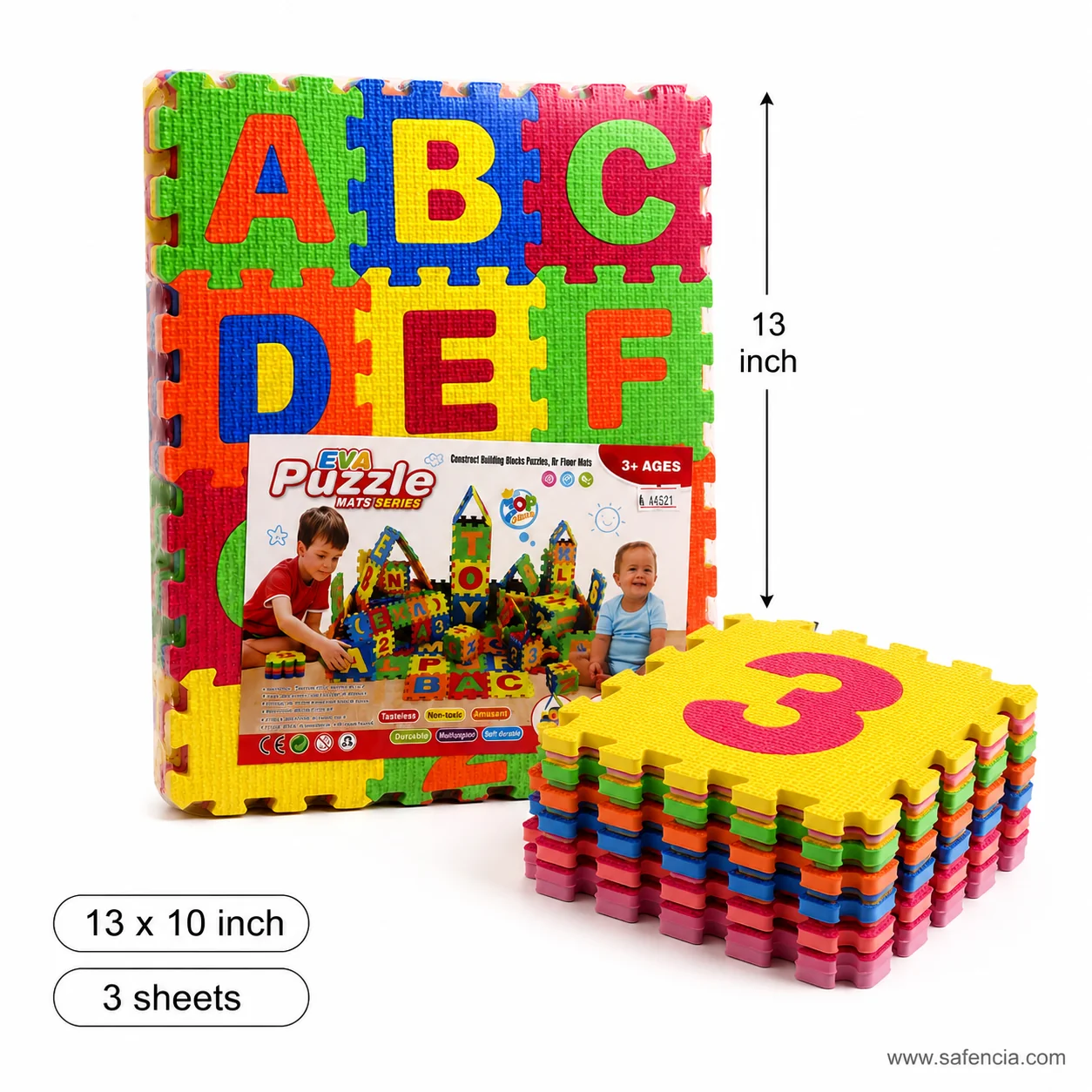 Non-slip textured surface pattern of puzzle tiles