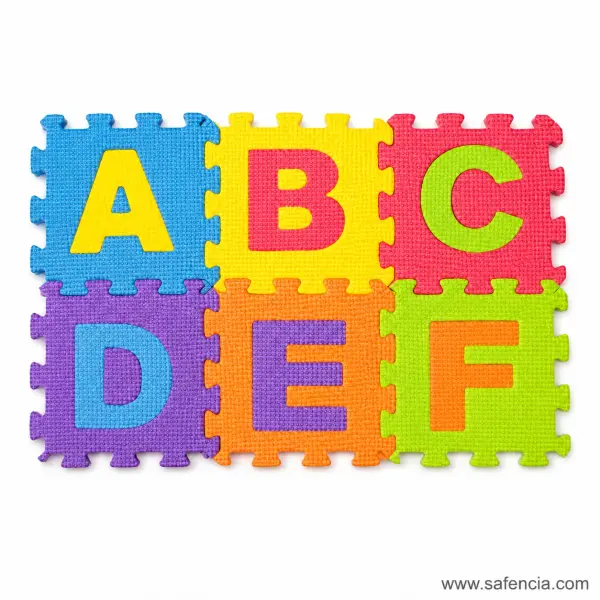 Kids Learning EVA Puzzle Mini Foaming Mat Alphabet & Numbers 6 Sheets (36 Letters & 10 Numbers)